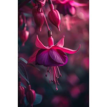 tableau fleur fushia